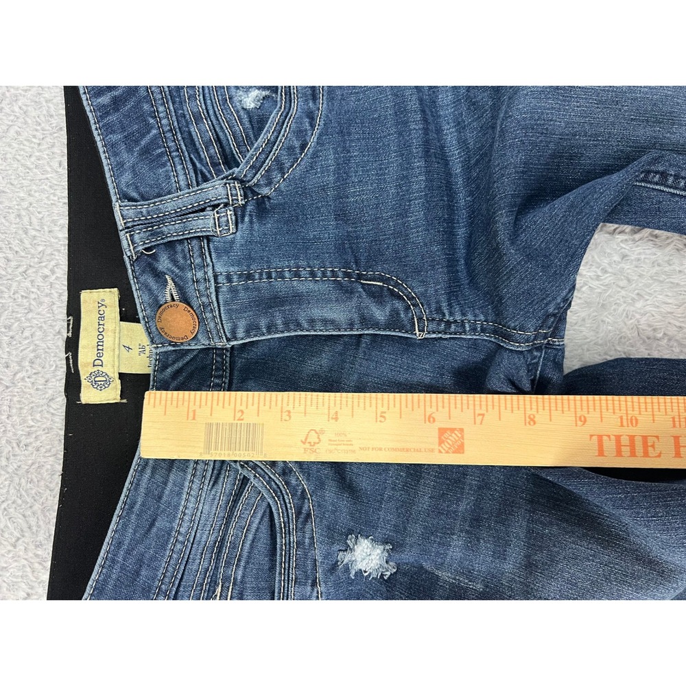 Democracy Jeans Women 4 (28x28) Blue Skinny Ab Solution Distressed Stretch Denim - Picture 5 of 9